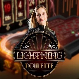 Lightning Roulette slot visual from Evolution available on golden-pandas.nl